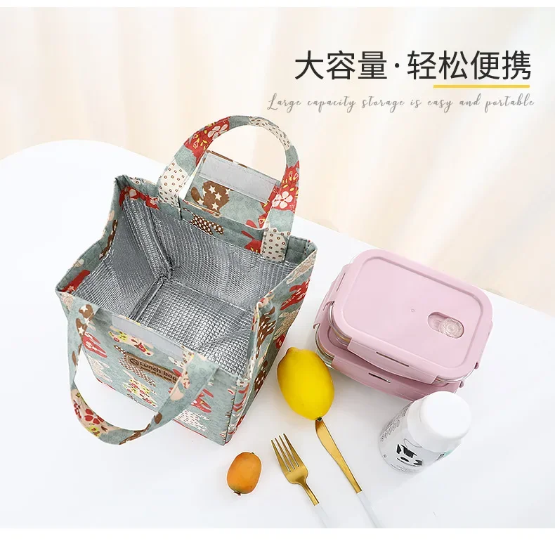 Oxford Cloth Insulated Lunch Bag Picnic Ice Pack Lunch Box Travel Bag Waterproof Camping Food Drink Cooler Bag Adult Kids