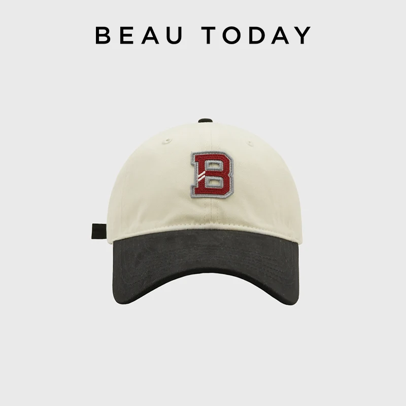 

BEAUTODAY Baseball Cap Cotton Adjustable Old School Hats Colour Blocking Letter Ladies Handmade H81