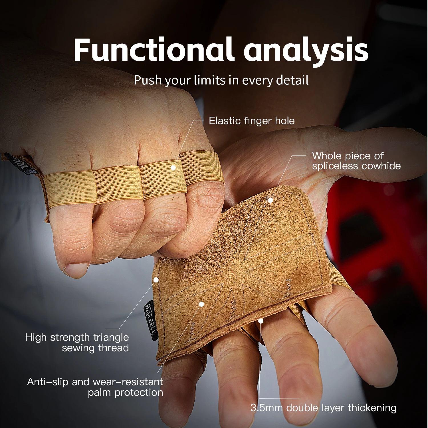 Leather Weight Lifting Training Gloves Palm Protection Women Men Fitness Sports Gymnastics Grips Pull Ups Weightlifting Workout