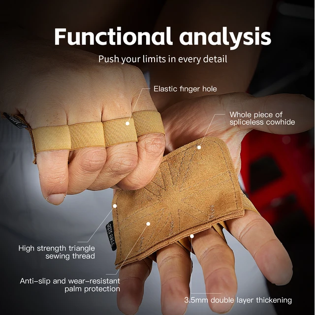 Leather Weight Lifting Training Gloves Palm Protection Women Men Fitness Sports Gymnastics Grips Pull Ups Weightlifting Workout 2