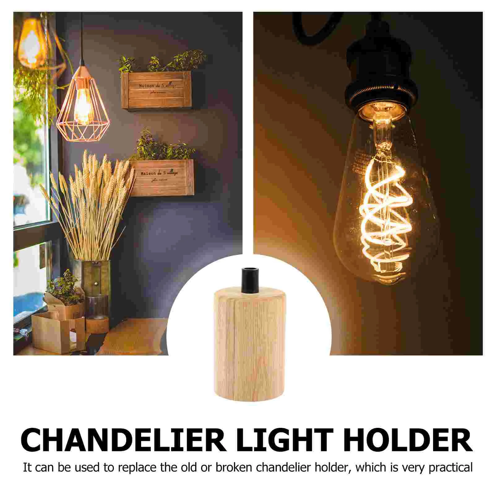 Wooden Lamp Holder Chandelier Light Bulb E27 Solid Socket Hanging Lights Plastic Ceiling Bulbs lamp holder lamp bulb holder lamp base