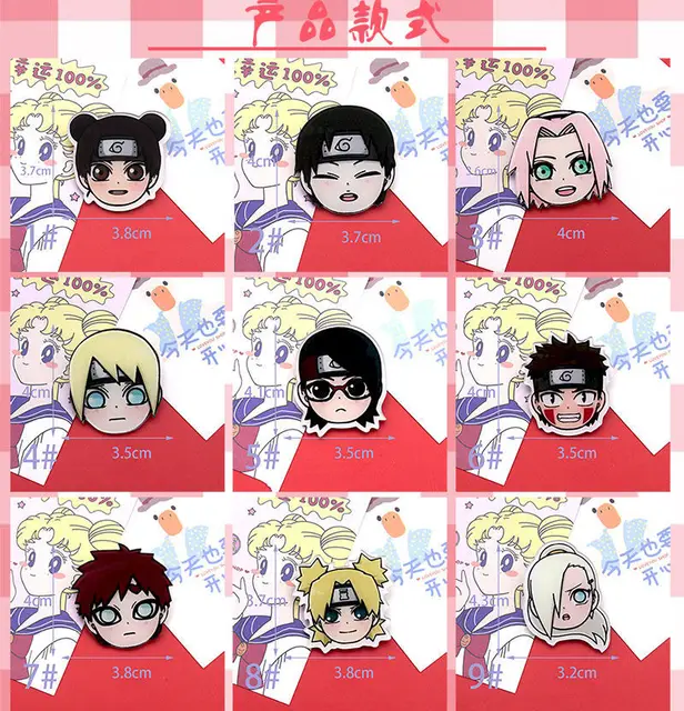 Naruto anime desenho animado criativo periférico bonito naruto sasuke  sakura kakashi broche periférico nova tendência crachá