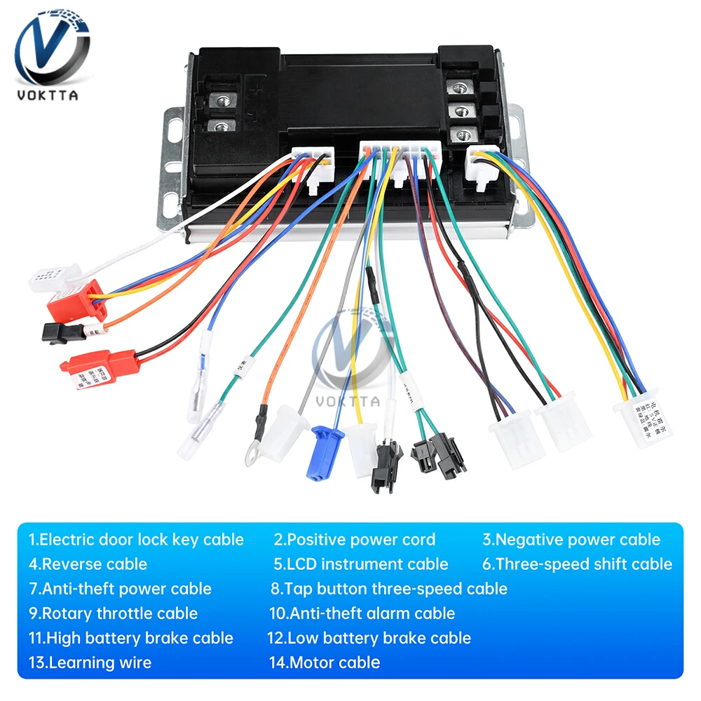 48V 60V 72V 50A Universal Brushless Motor Speed Controller 500W-3000W Sine Wave Electric Vehicle Controller Three-mode Driver