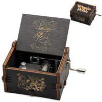 Antique Wooden Music Box - Perfect Gift for Kids Carved Hand Crank For Winnie the Pooh Theme Music 2