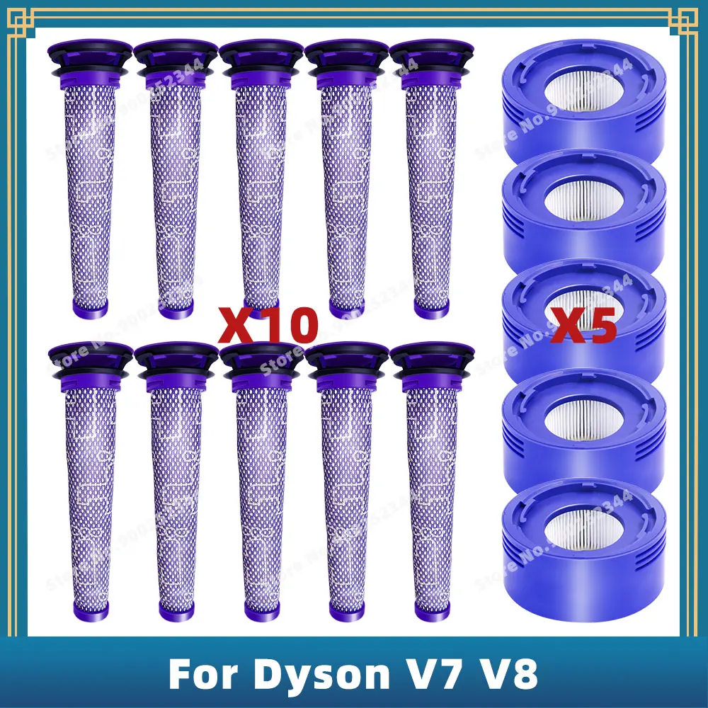 Compatible For Dyson V7 V8 Cordless Vacuum Cleaner Replacement Spare Parts Accessories Pre Filter Post Filter комплект насадок для полировальной машины xiaomi baseus cordless electric waxer accessories kit
