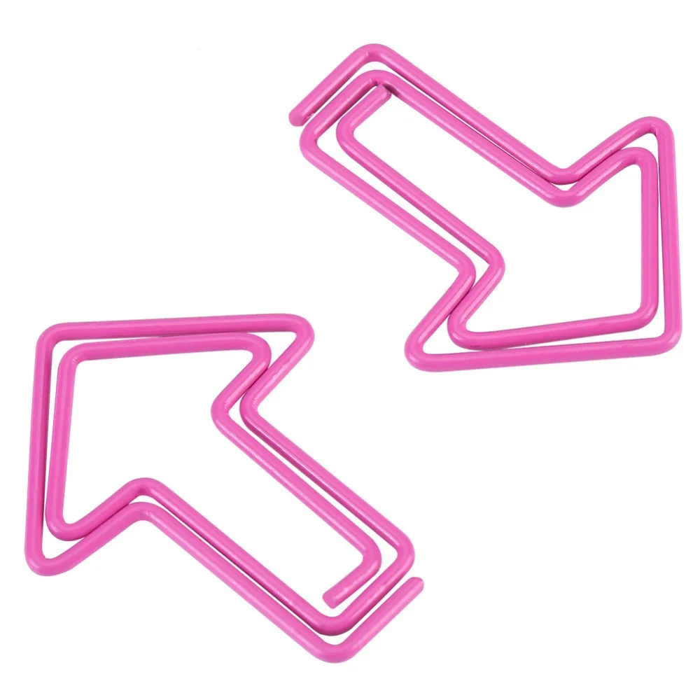 12pccs 화살표 모양 화살표 종이 클립 금속 종이 클립 소형 종이 클립 플라스틱 코팅 플래너 클립 문서 정리