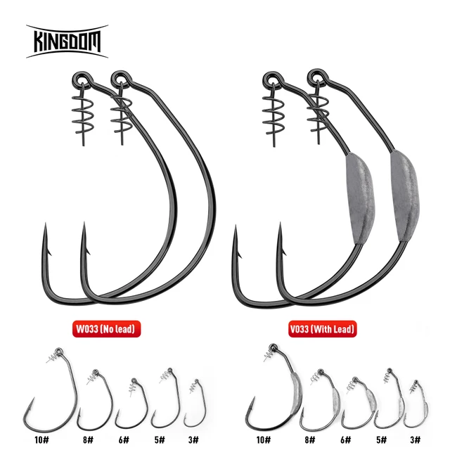 Kingdom Stylekingdom Carbon Steel Fishing Hooks With Spring Lock - 3# To  10#