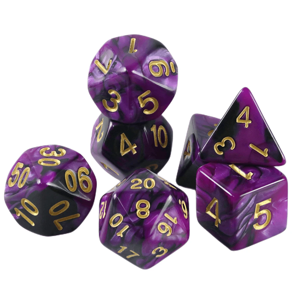 7pcs DND Polyhedral Dice Double-color Dice with A Bag for Board Game DND RPG Role Playing Game Accessories Sab7490dcc5da4583975758aa9f6f8d16t