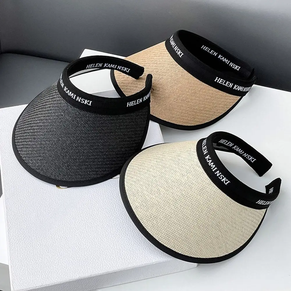 접이식 휴대용 비치 모자, 넓은 챙, 태양 모자, 바이저 모자, 조절 가능한 UV 보호 롤업, 여름 캐주얼 빨대 모자 