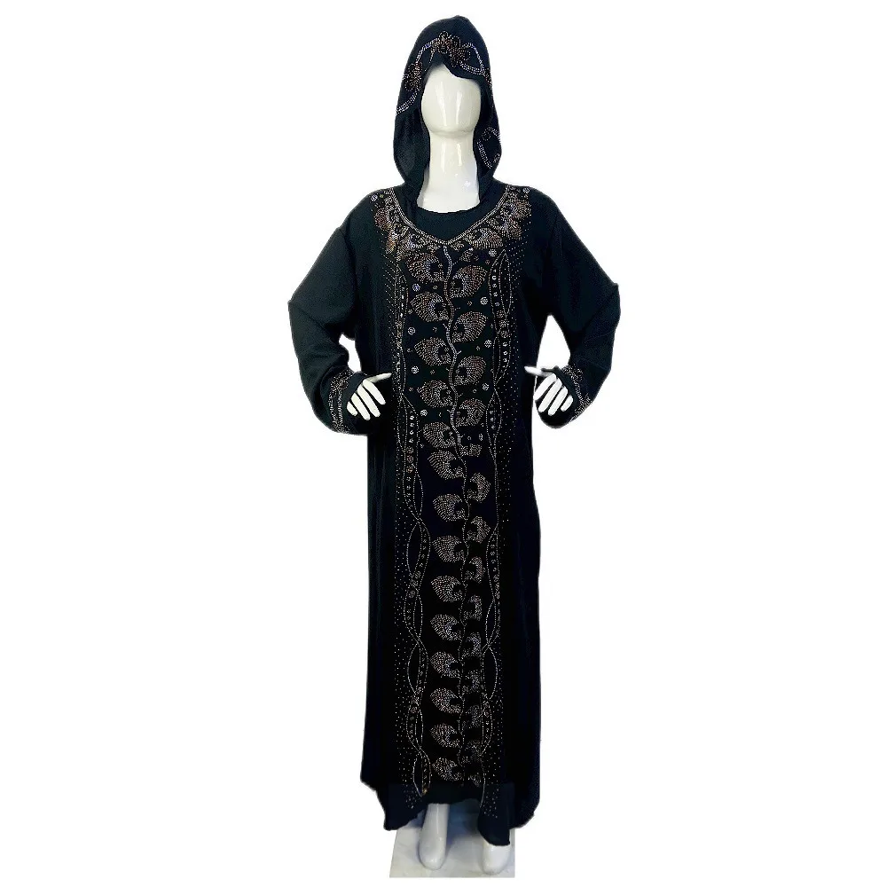 

Ramadan Diamonds Abaya Dubai Kaftan Muslim Hijab Dress for Women Traditional Boubou Morocco Robe Islam African Clothing Djellaba