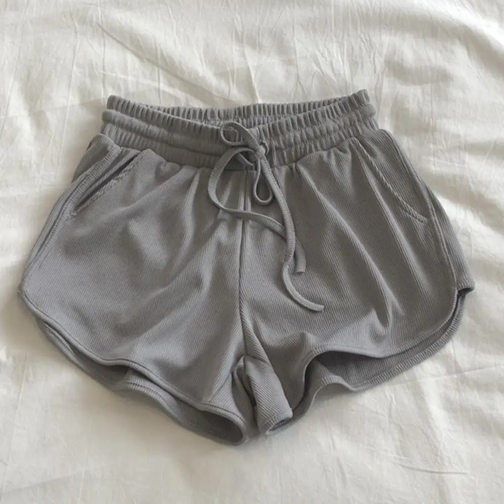 

Casual Women Trousers Pockets Lady Shorts Lightweight Deep Crotch Summer Shorts Soft Fabric