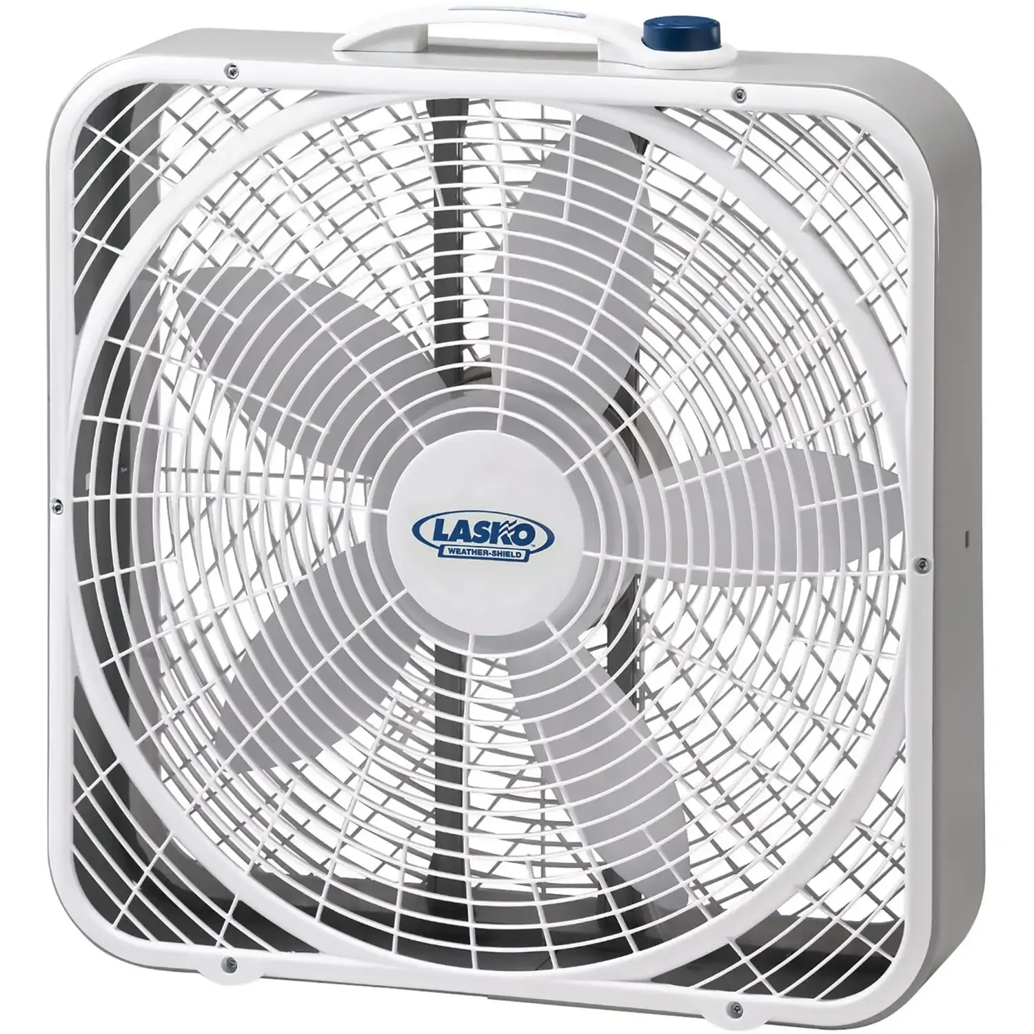 

Weather-Shield Performance Box Fan in Gray/White portable fan