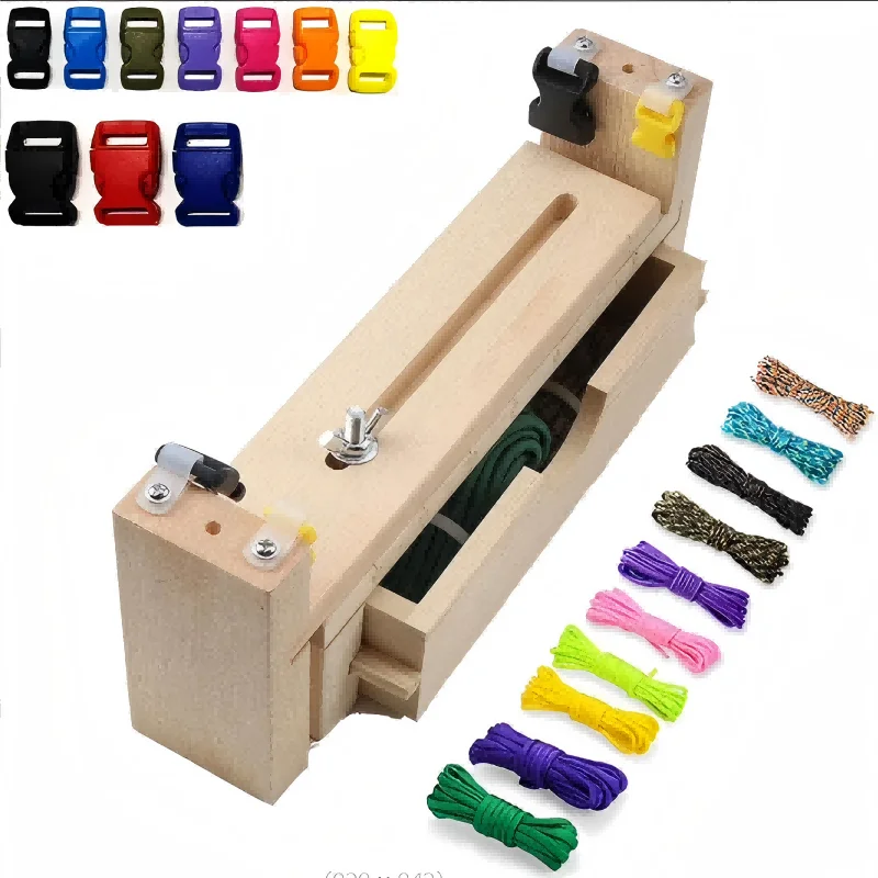 Upgraded Model Paracord Bracelet Pull-out Wooden Frame Knitting Tool DIY Hand Rope Necklace Knitting Fixed Auxiliary God Tool