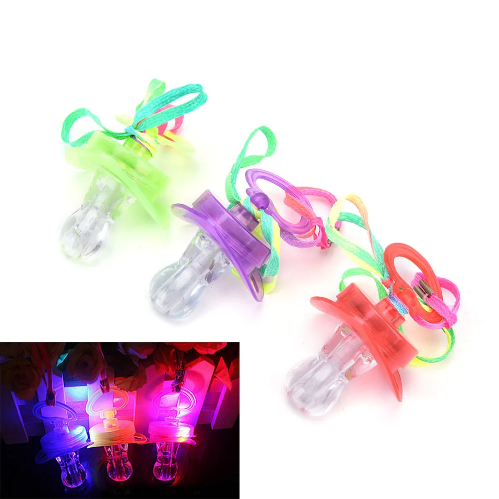 LED Pacifier Whistle Promotion Shiny Nipple Party Festive Glow Party Supplies Decoration Accessorie