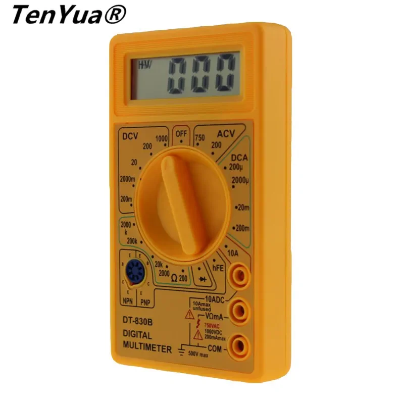 TenYua DT-830B Digital Voltmeter Ohmmeter Ammeter Multimeter Handheld Tester DT830B AC DC 750/1000V Amp Volt Ohm home tester