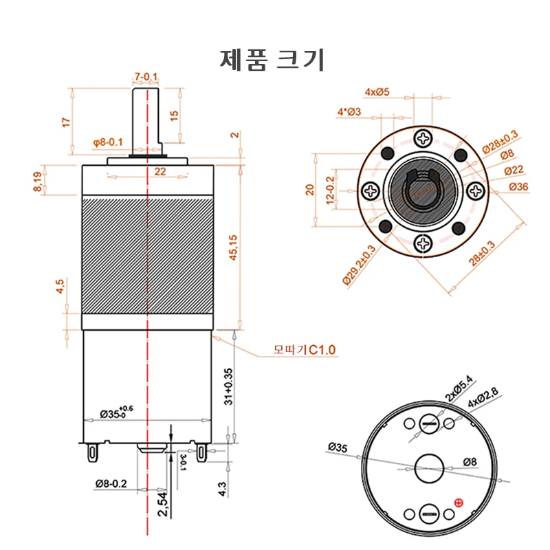 유성 기어 모터, 저속 고토크 소형 모터, DC 전기 모터, 14RPM-1930RPM12V, 24V DC, 36GP3530, 유성 기어