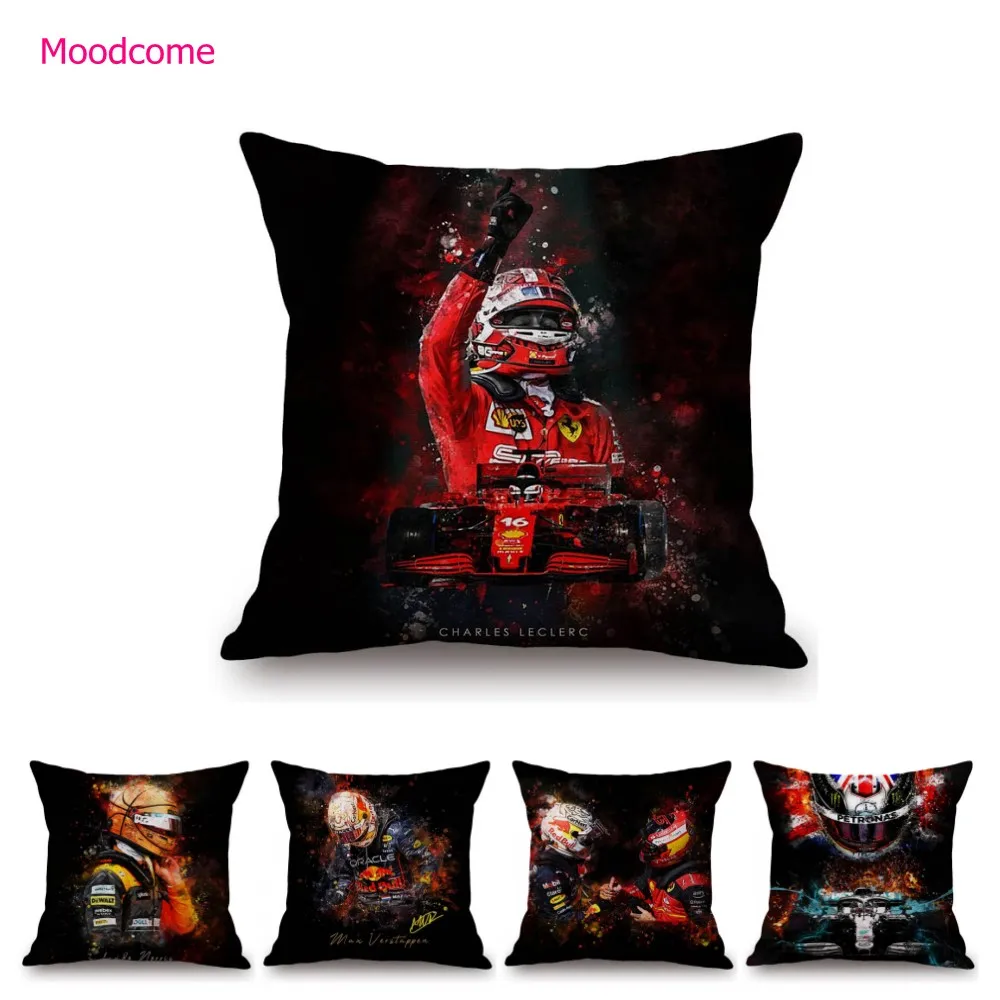 

Formula F1 Racing Car Lewis Hamilton Super Star Poster Art Fans Home Decoration Sofa Throw Pillow Case Linen Cushion Cover