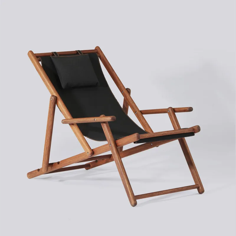 Recliner Sleep Beach Chairs Rest Balcony Home Lazy Beach Chairs Simplicity Single Wood Silla Plegable Outdoor Furniture QF50OC