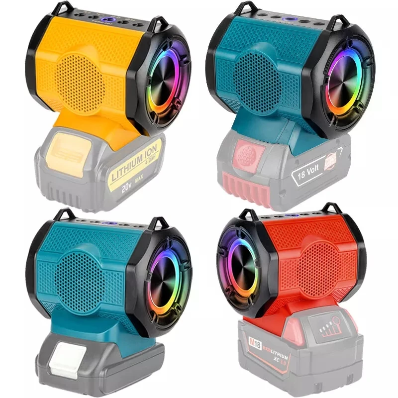 Speaker for Dewalt/Makita/Milwaukee/Bosch 18-20V Battery Bluetooth-compatible Ou