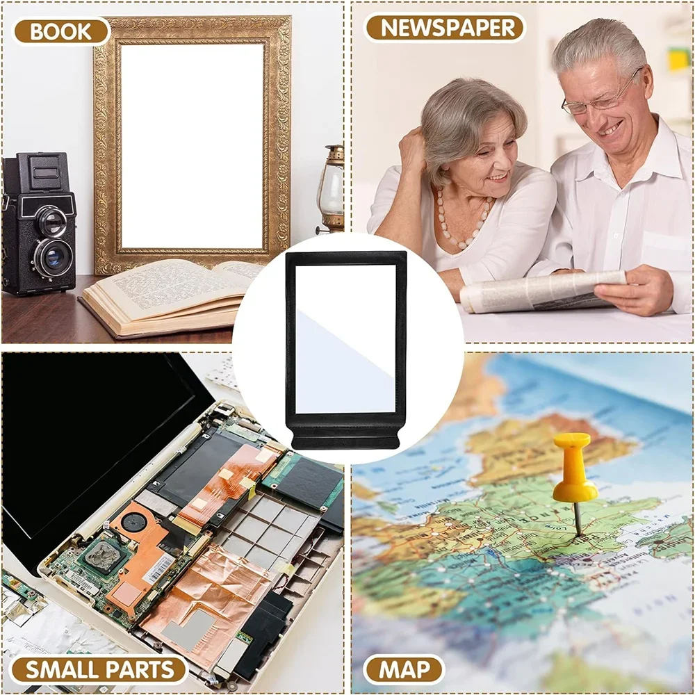 Portable A4 Full Page Magnifier Black Frame Ultra Thin Magnifying Glass Bookmark Magnifying Lens for Reading Books 1pc magnifying glass reading magnifier