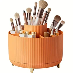 Rotating Multi-Functional Makeup Brush & Cosmetic Organizer (360 orange)