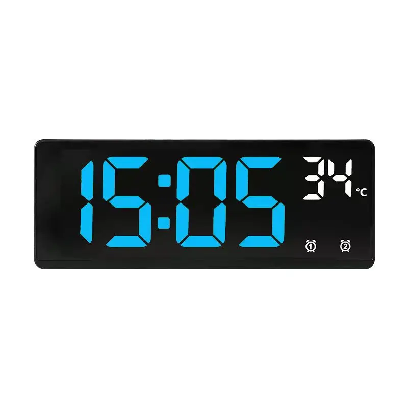 Smart LED Digital Alarm Clock with Temperature Display and Dual Alarm Snooze Function, Night Mode, 12/24H Format