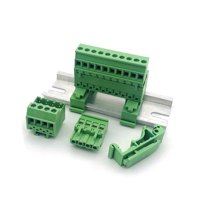 1Sets 2-20pin 2EDG-UVK-5.08mm Rail Terminal Block Pitch 5.08mm Screw Plug-in Terminal Blocks Connector Din Rail Mounting Instead pluggable terminal block connector