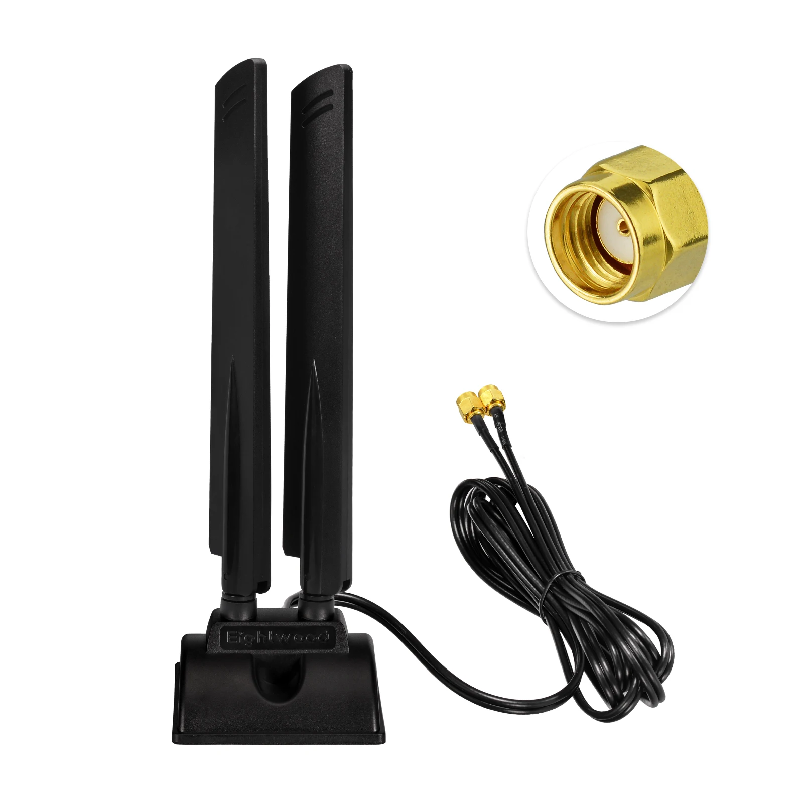 Superbat WiFi 6E Tri-Band 6GHz 5GHz 2.4GHz RP-SMA Magnet Mount Base Antenna for PC Desktop Computer Motherboard Wukong Game PC wifi antenna