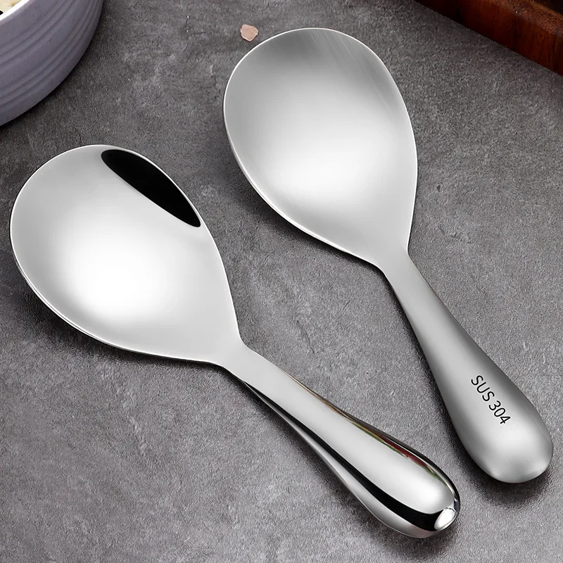 Thicken Stainless Steel Rice Spoon Japanese Style Long Handle Rice Cooker Spatula Serving Scoop Kitchen Utensils for Home