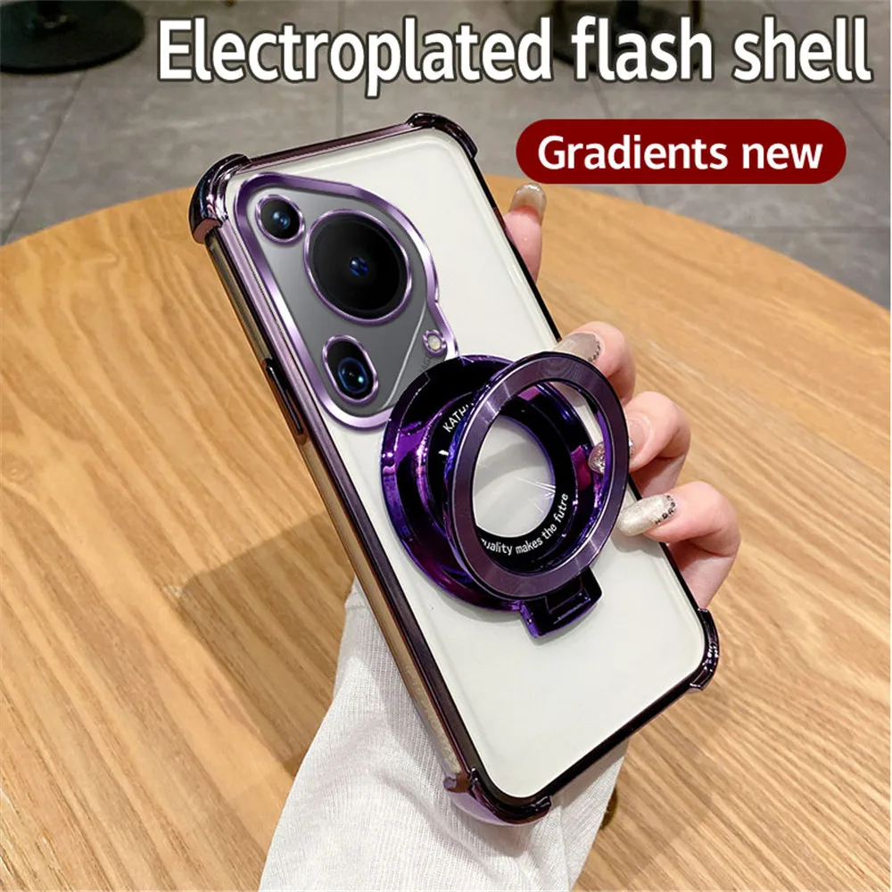 Shockproof Glitter Plating Bracket Soft Silicone Case