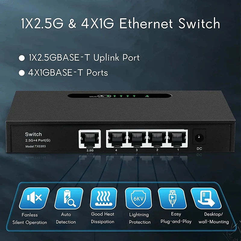 LIANGUO 8 Port 2.5GbE Ethernet Switch 2.5Gbps Network Switcher 1