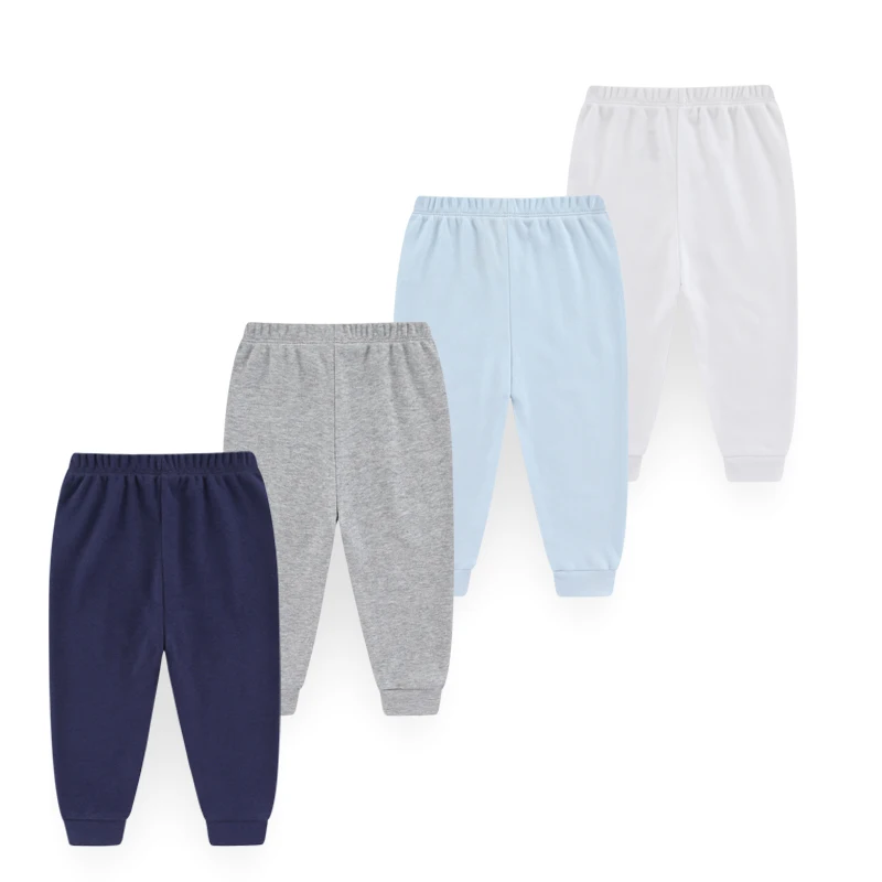 Cotton Pants Baby Trousers 4-Piece Unisex Baby Pants Cotton Solid Color 0-24 Months Boy Girl Trousers Four Seasons Infant Clothes