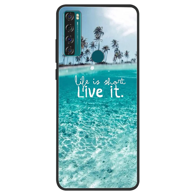 Space Painted Black Silicone TPU Case - Protective Shell Cover