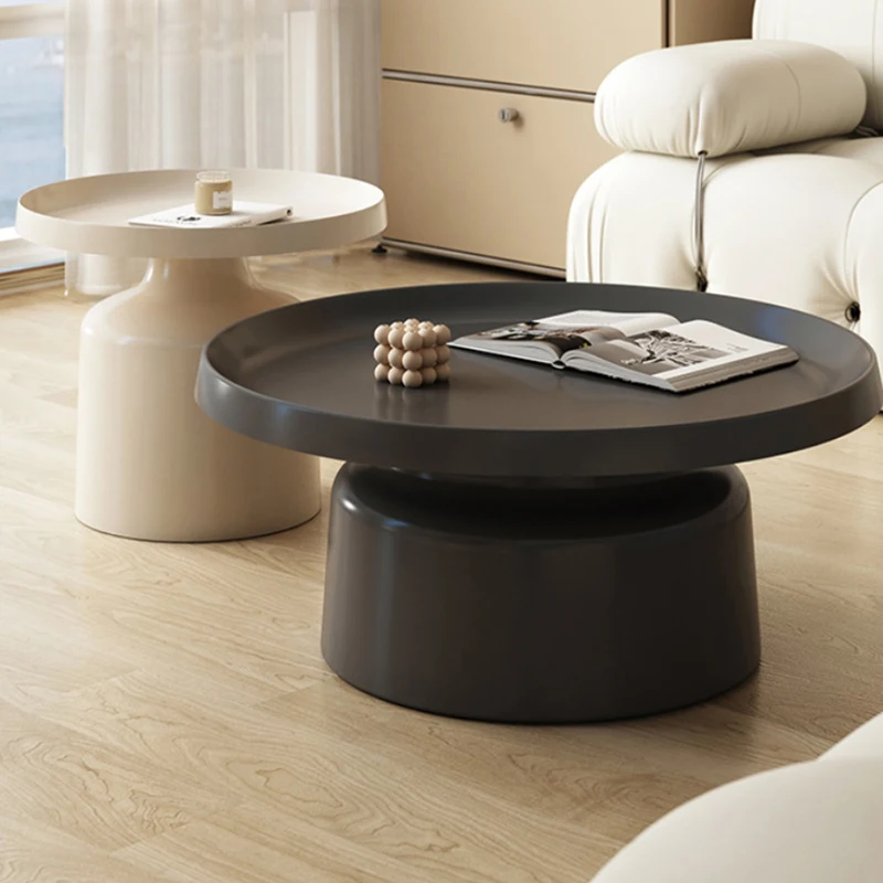 Nordic Aesthetic Coffee Table Metal Minimalist Designer Modern Cute Round Side Table Black White Mesa Auxiliar Home Furniture