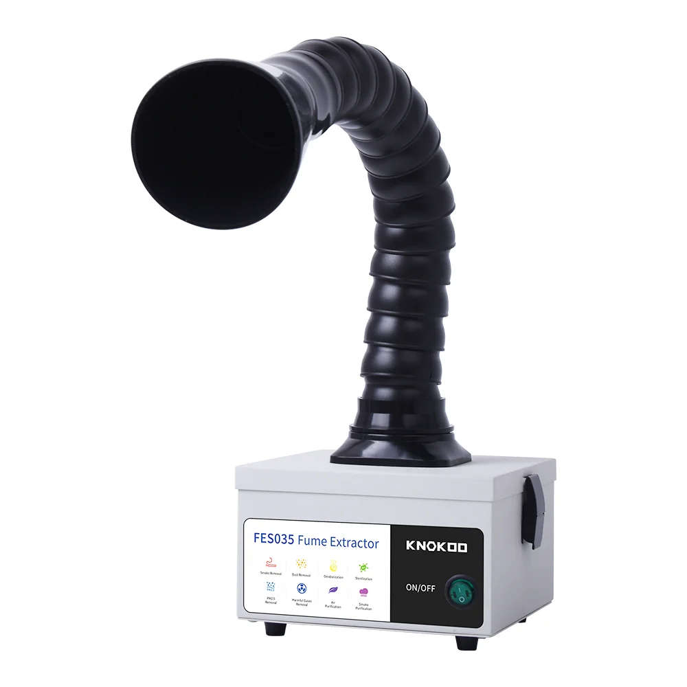 35W Fume Extractor Welding Smoke Absorber Collector FES035 Desktop Fumes Purifier for Phone Repair and Soldering KNOKOO