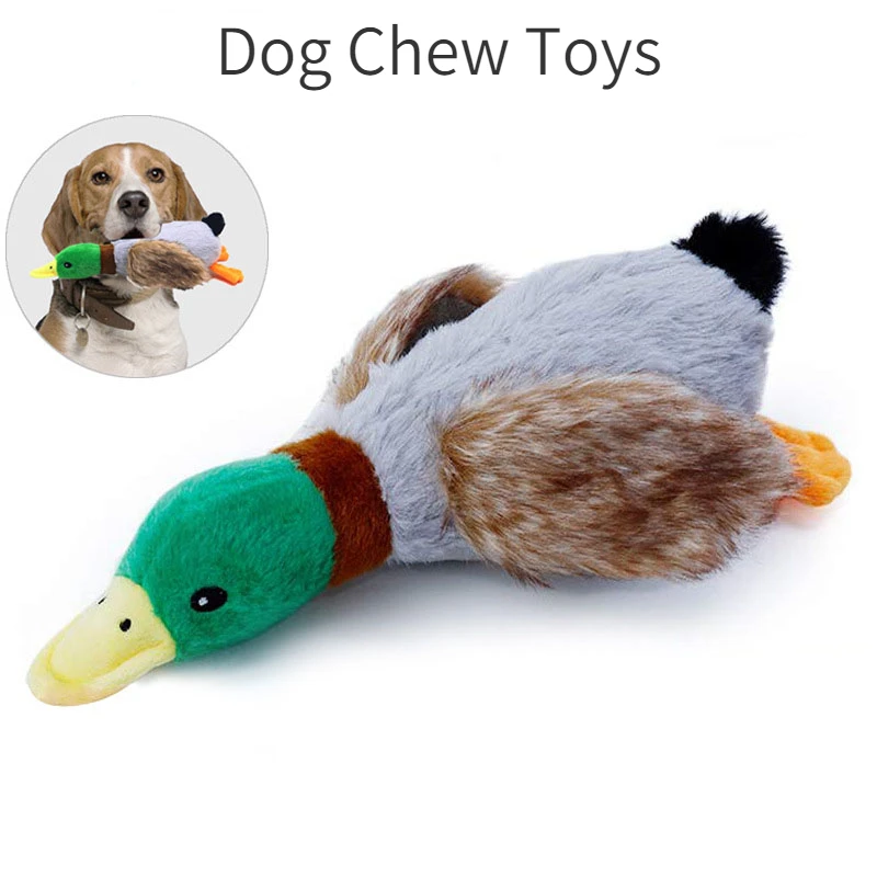 DogChewToysCutePlushDuckSoundToyStuffedSqueakyAnimalSqueak