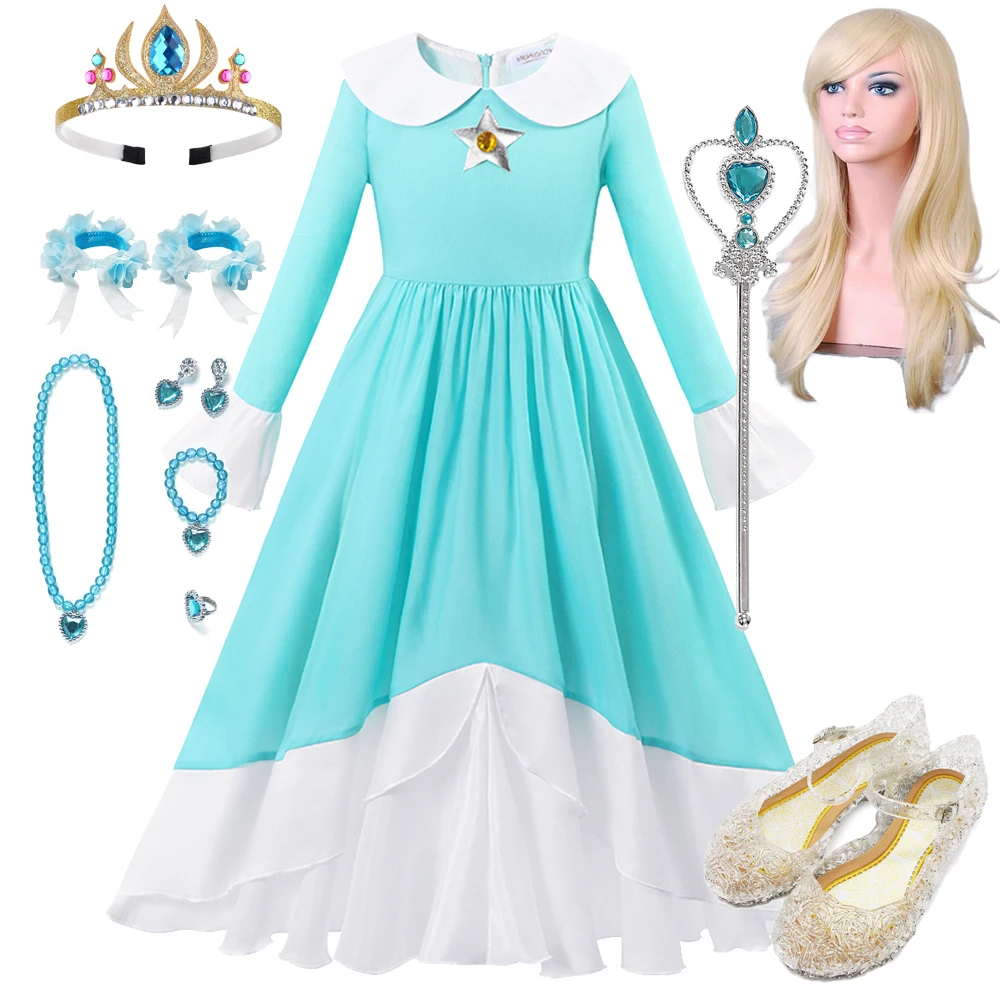 

Peach Princess Dress Galactic Princess Rojieta Petal-Sleeved Lotus Skirt Fashion Halloween carnival Cosplay Disney Girl Dresses