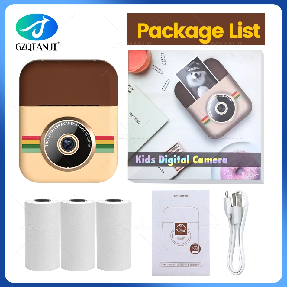 Mini Children Instant Camera Photo Printer For Kids 1080P Digital