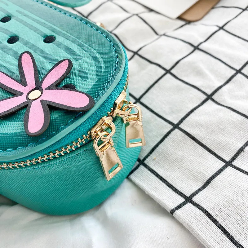 Women Handbags Cactus Shape Shoulder Bag Embroidery Flowers Chain Messenger Mini Crossbody Bags