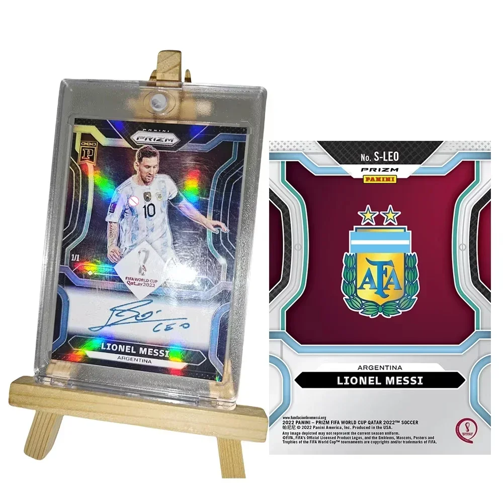 Panini collectible cards laser flash DIY Messi Cristiano Ronaldo Kylian Mbappe David Beckham Card bricks 1.5mmthick collectible cards