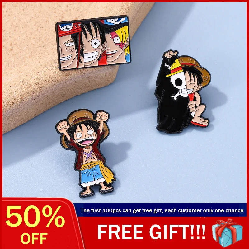Anime One Piece Pins Monkey D. Luffy Boat Model Metal Enamel Brooch for  Friends Bag Backpack Decoration Badge Jewelry Gifts