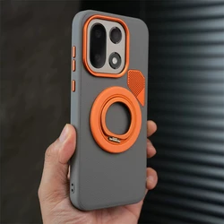 Luxury Silicone Leather Magnetic Case with Holder Ring and Cooling Bumper - OnePlus 15 (GRAY)