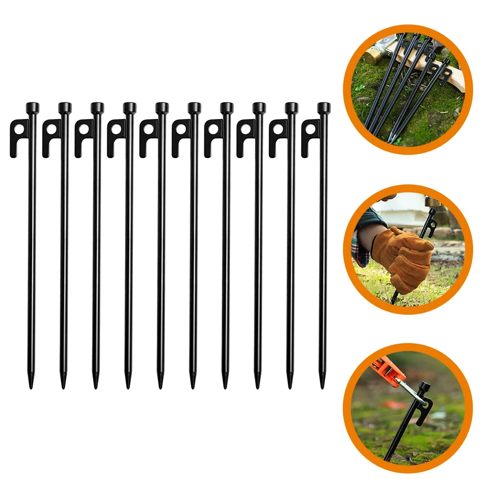 

10pcs Multi-use Ground Nail Metal Tent Peg Outdoor Stakes Camping Sand Stake Travel Tent Stake