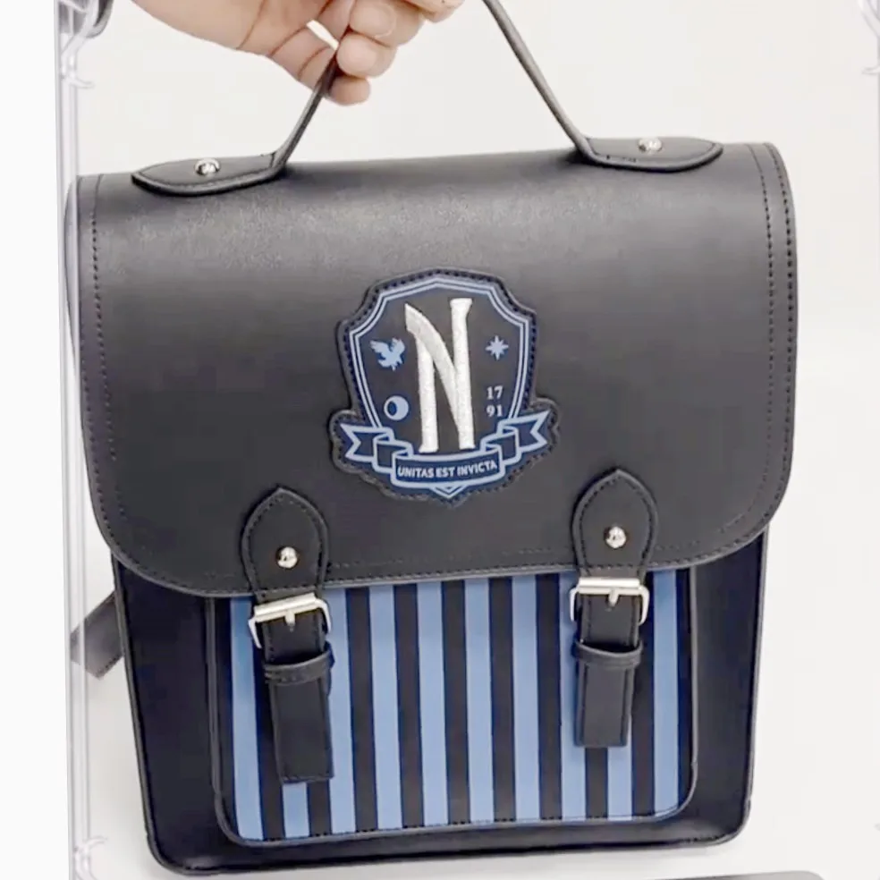 

Рюкзак для косплея по мотивам фильма «среду» для взрослых и детей, черный готический школьный ранец для ноутбука для девочек