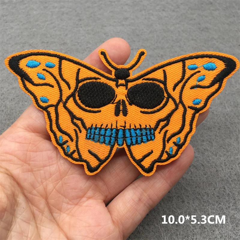 Stickerei Patch Streifen für Jacke Nähen Patch Bügeln Anwendungen Lustige Punk Schädel Cartoon Textil Rucksack Eisen auf – Detail 7