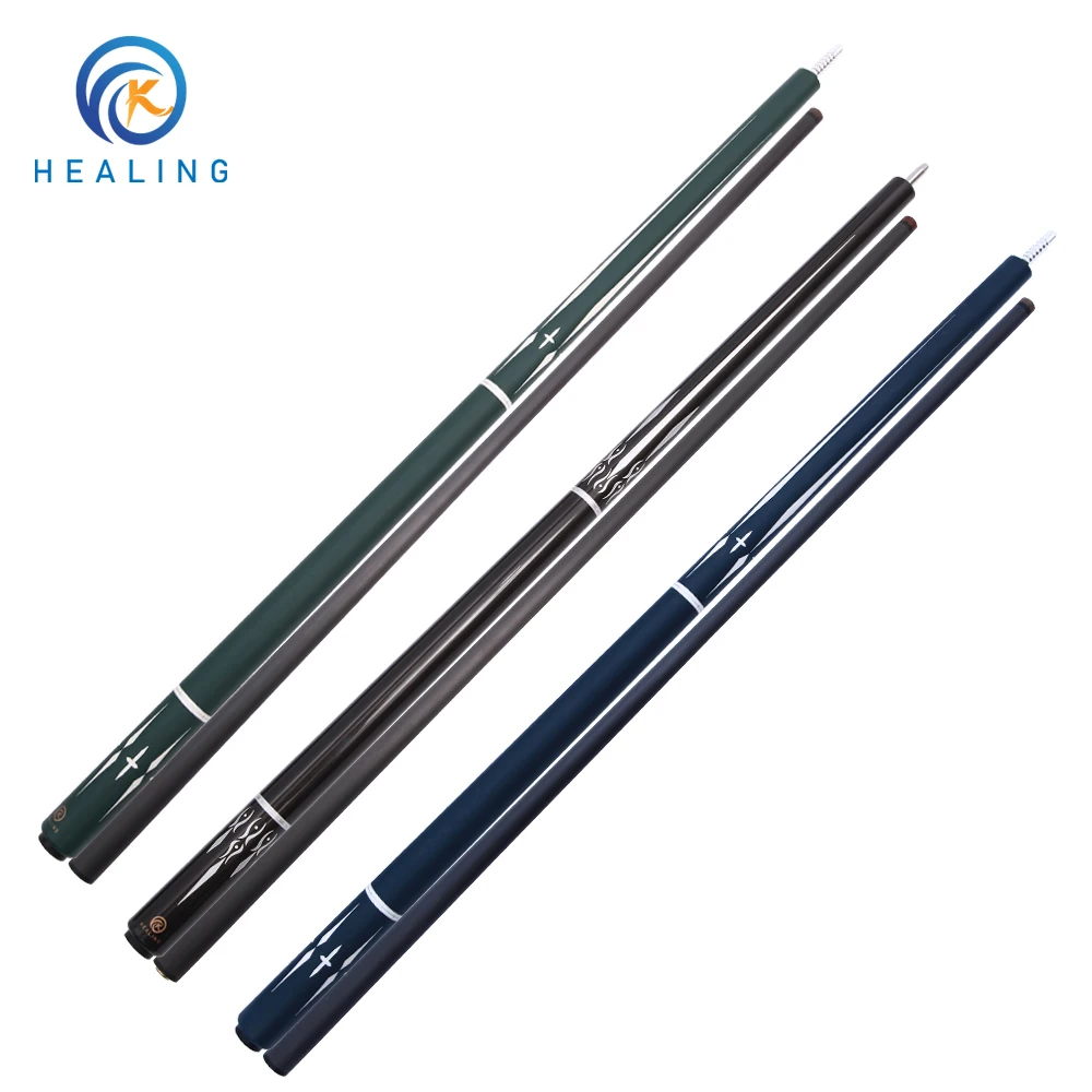 12PlayPoolCueCarbonFiberShaftPunchCueStick124mmTipRadial