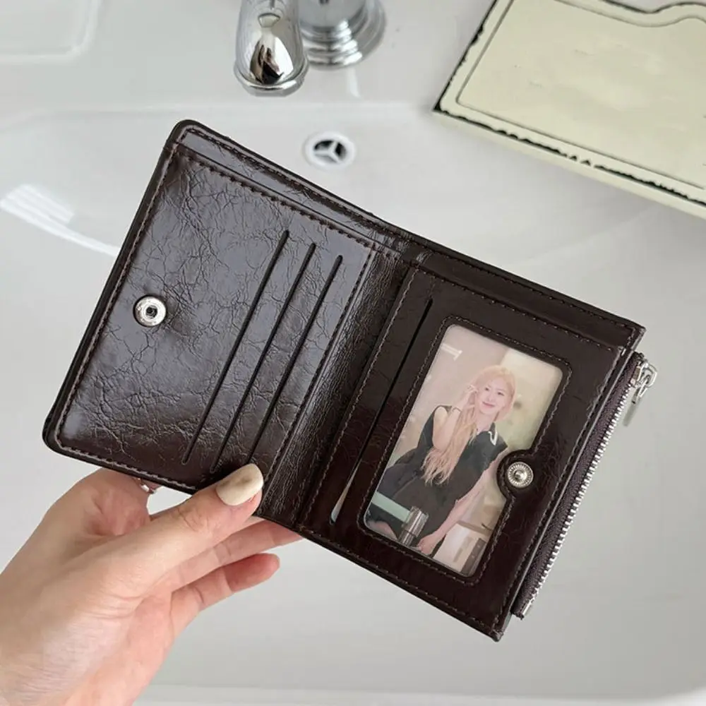 Neue Lässige Faltbare Damen-Kurzbörse Modische Ultradünne Reißverschluss-Geldbörse aus PU-Leder Multifunktionale Kurze Clutch mit Münzfach – Detail 3