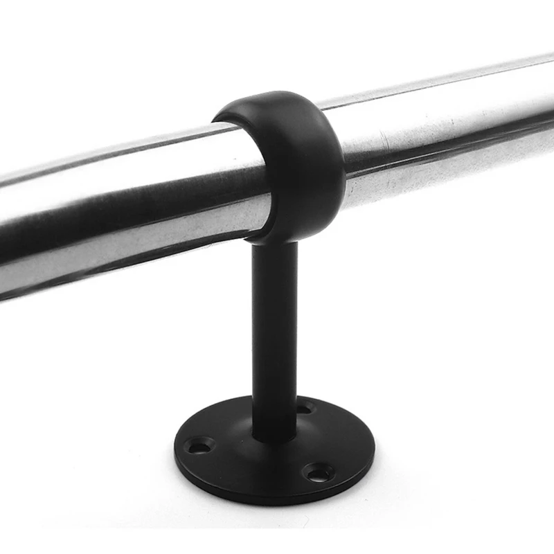 Curtain Ceiling-Mount Bracket Stainless Steel Flange Rod Holder Closet Pole End Supports Socket for 16/22mm Tube
