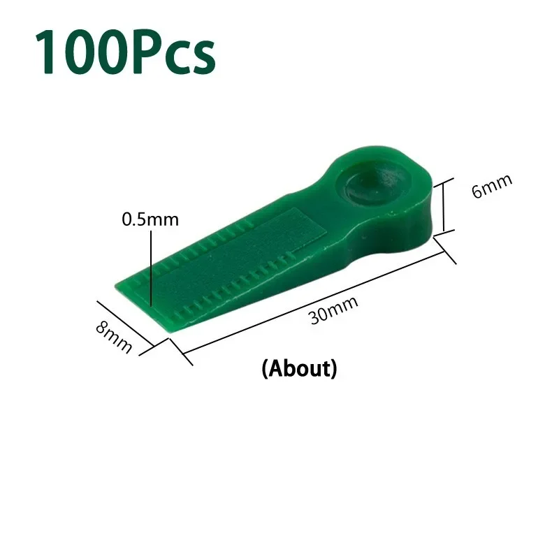 

100pcs Tile Leveling System Tool Kit Level Wedges Alignment Spacers For Leveler Locator Spacers Reusable Positioning Floor