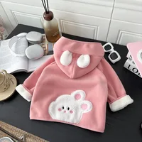 الأطفال سترة أفخم سميكة أعلى 2025 الخريف الشتاء ملابس الطفل الفتيان الفتيات الكرتون الحيوان معطف مقنع طفل ملابس خارجية 5